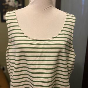 Boden Green and White Tank Dress